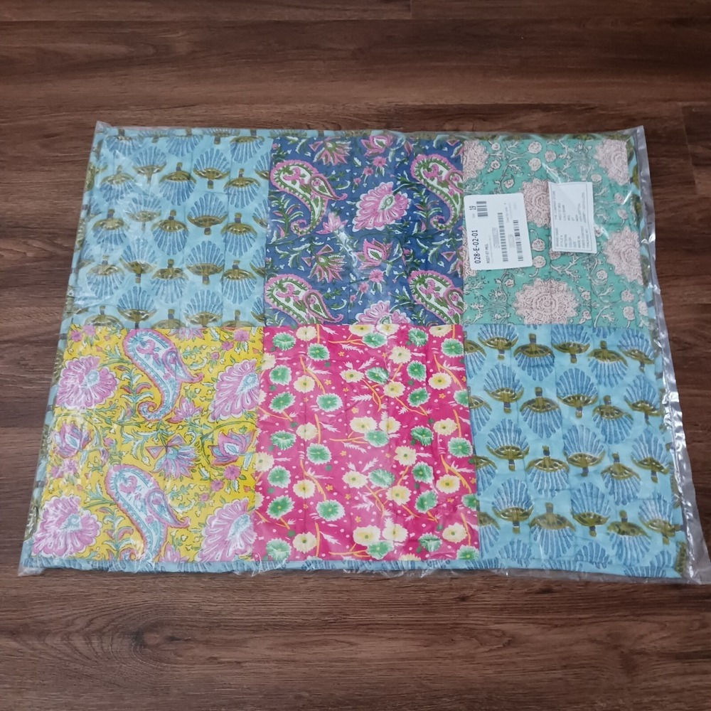 The Country Store Lulu Standard Sham Quilted Patchwork Floral Paisley 26 x 21